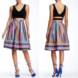 GRACIA MULTI-COLOR STRIPED SKIRT NWOT SIZE S